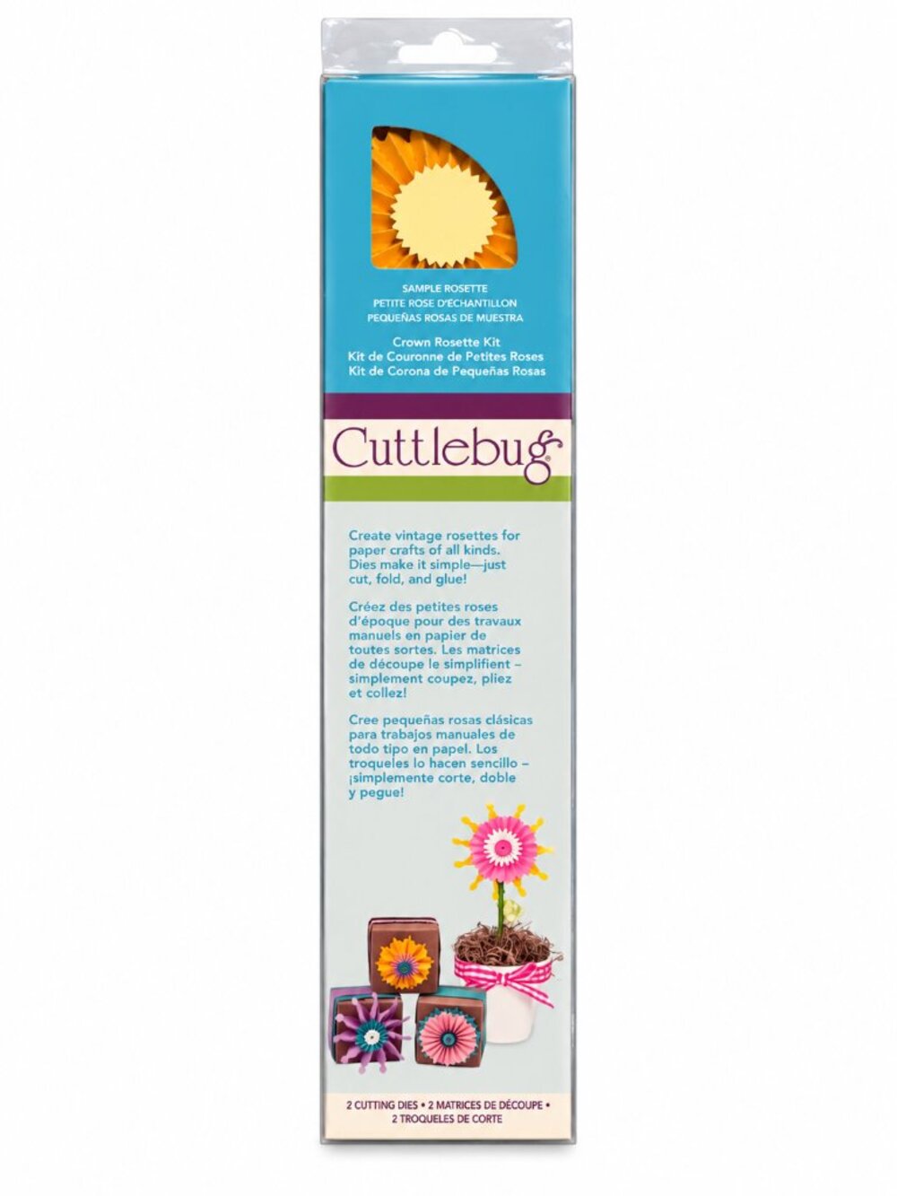 Cuttlebug Crown Rosette Kit 2001248 Provo Craft 2 Dies Paper Craft NIP
